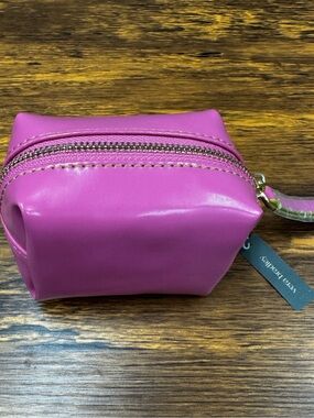Vera Bradley Patton Faux Leather Hot Pink Small Cosmetic Pouch